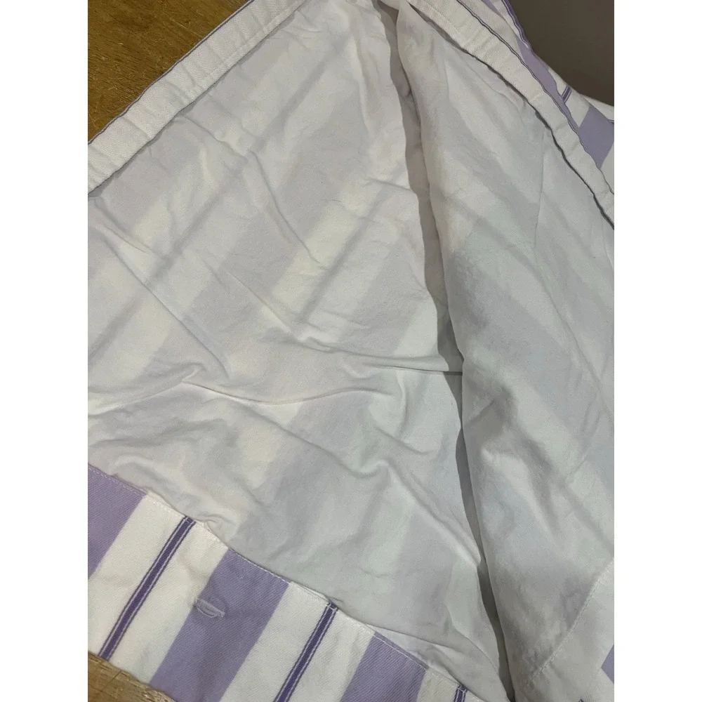 Pottery Barns Kids Spring Stripe Purple  White 2 Panels Curtain Lined 42x90